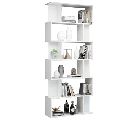 vidaXL Biblioth&egrave;que/S&eacute;parateur de pi&egrave;ce Blanc brillant 80x24x192 cm