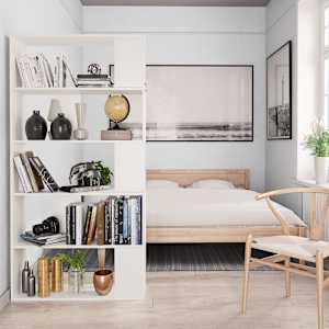Knihovna / dělicí stěna bílá 80 x 24 x 159 cm kompozitní dřevo - obrázek 4
