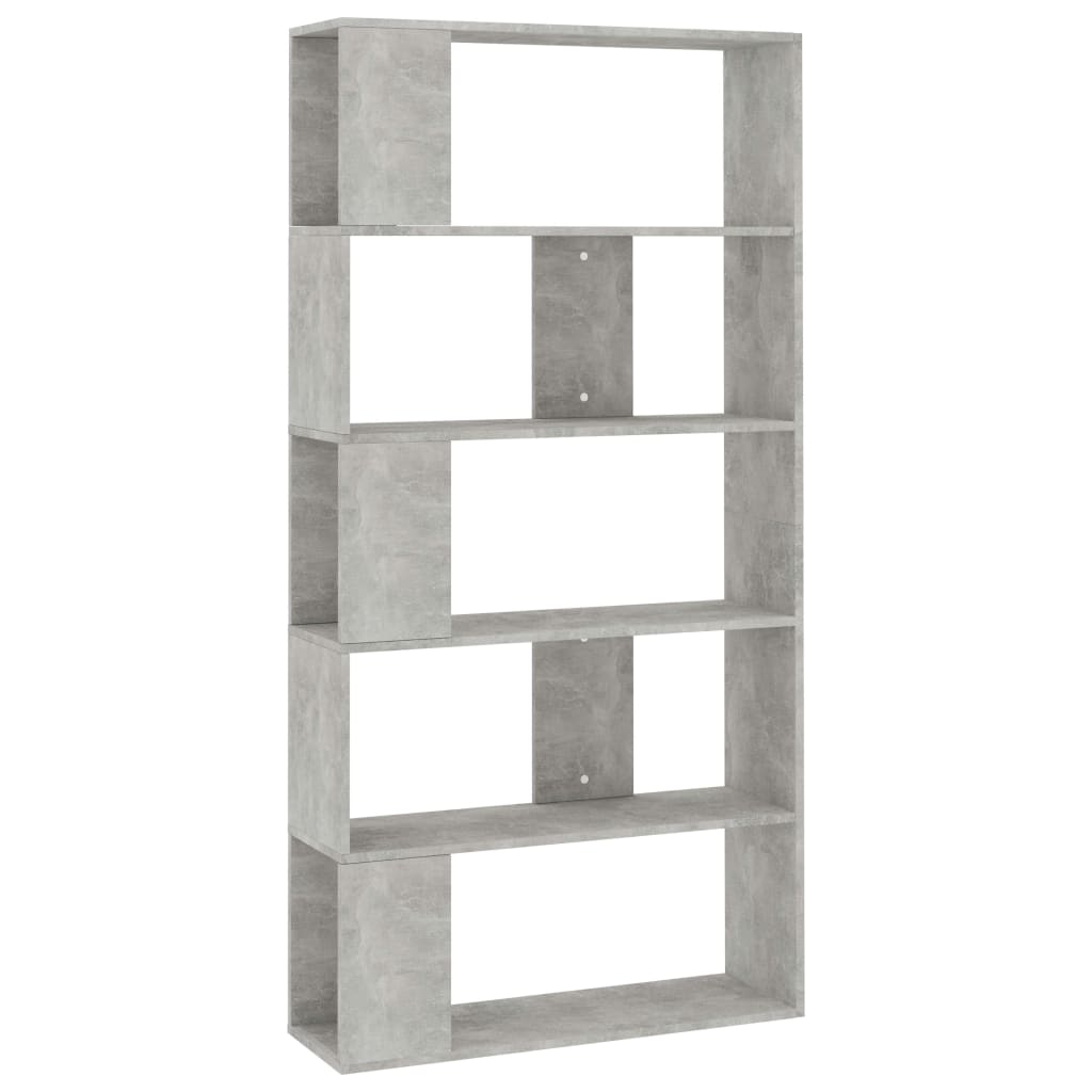 

vidaXL Book Cabinet/Room Divider Concrete Gray 31.5"x9.4"x62.6" Engineered Wood
