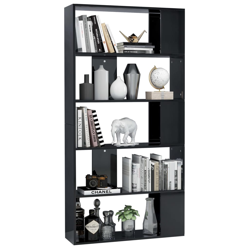 

vidaXL Boekenkast/kamerscherm 80x24x159 cm hoogglans zwart