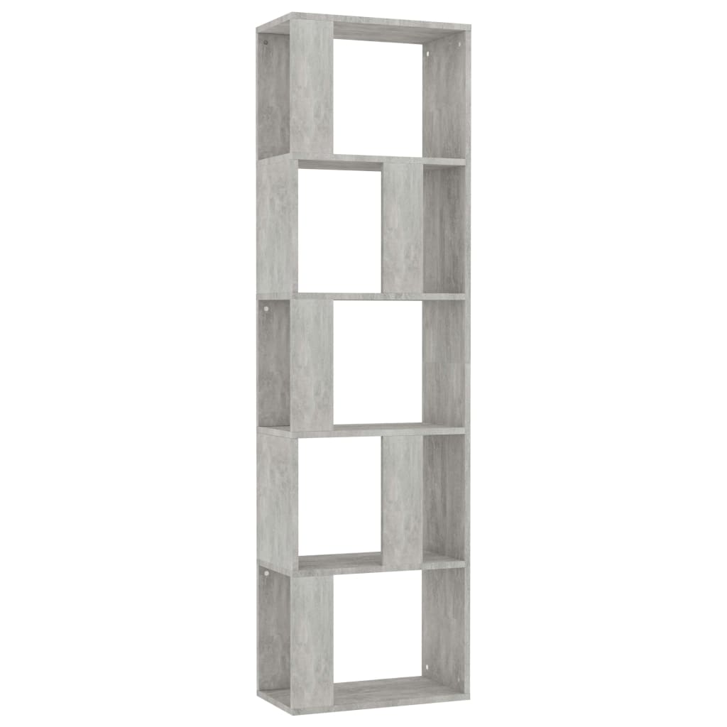 

vidaXL Book Cabinet/Room Divider Concrete Gray 17.7"x9.4"x62.6" Engineered Wood