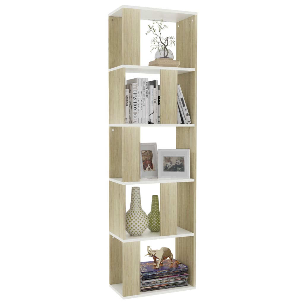 

vidaXL Boekenkast/kamerscherm 45x24x159 cm wit en sonoma eikenkleurig