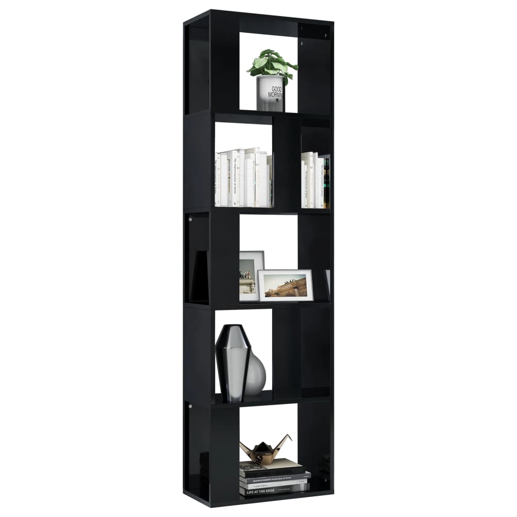 

vidaXL Boekenkast/kamerscherm 45x24x159cm bewerkt hout hoogglans zwart