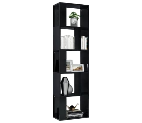 vidaXL Spintelė knygoms/kambario pertvara, juod. sp., 45x24x159cm, MDP
