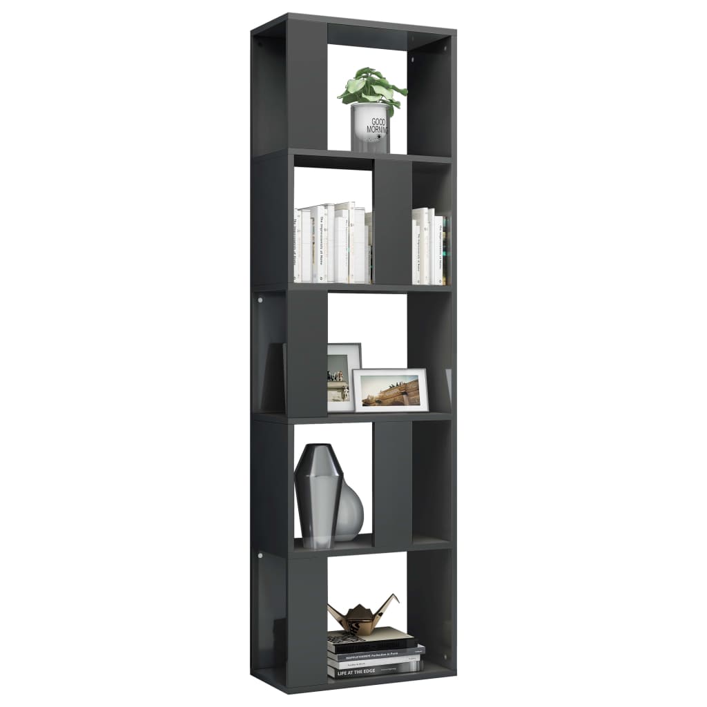 

vidaXL Boekenkast/kamerscherm 45x24x159cm bewerkt hout hoogglans grijs