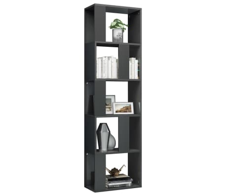 vidaXL オープンラック/間仕切り ハイグロスグレー 45x24x159cm パーティクルボード