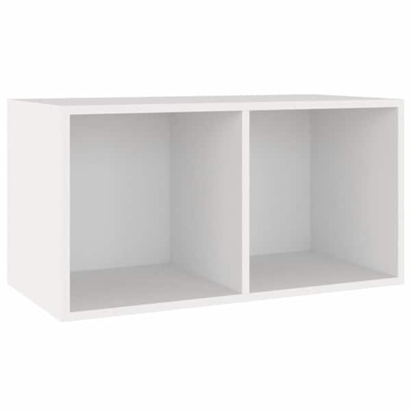 vidaXL vin&uuml;&uuml;lplaatide kapp, valge, 71 x 34 x 36 cm, tehispuit