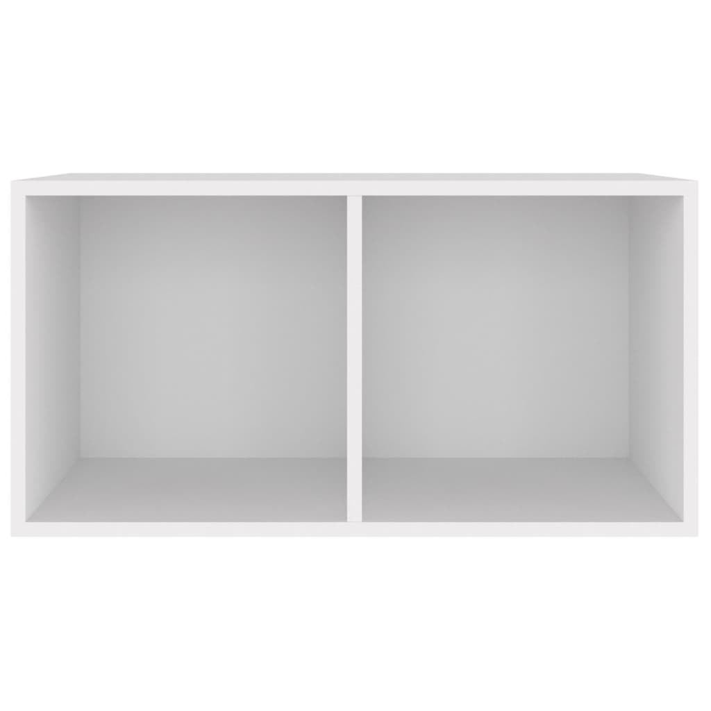 Fehér szerelt fa lemeztároló doboz 71 x 34 x 36 cm 