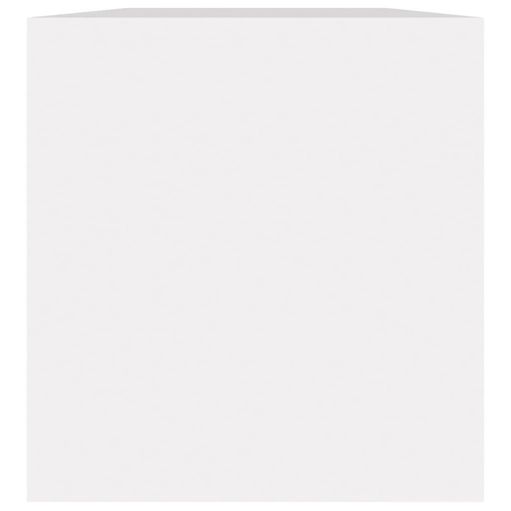 Fehér szerelt fa lemeztároló doboz 71 x 34 x 36 cm 