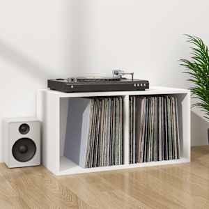 Úložný box na LP desky bílý 71 x 34 x 36 cm kompozitní dřevo - obrázek 6