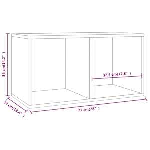 Úložný box na LP desky bílý 71 x 34 x 36 cm kompozitní dřevo - obrázek 9