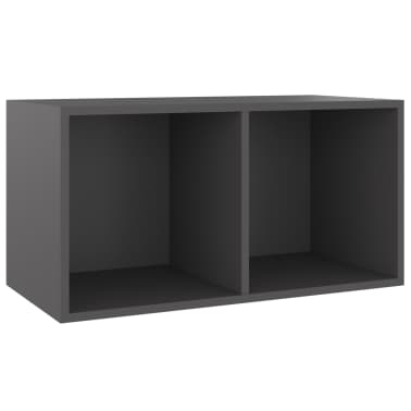 vidaXL Caixa arrumação discos vinil 71x34x36 cm contraplacado cinzento[2/6]
