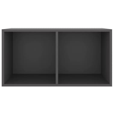 vidaXL Caixa arrumação discos vinil 71x34x36 cm contraplacado cinzento[3/6]