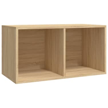 vidaXL Caixa arrumação discos vinil 71x34x36 cm contraplacado carvalho[2/6]