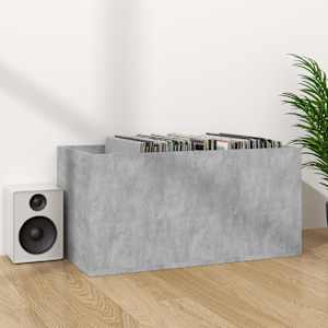 Úložný box na LP desky betonově šedý 71 x 34 x 36 cm kompozit - obrázek 4