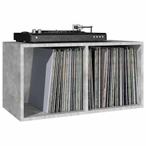 Úložný box na LP desky betonově šedý 71 x 34 x 36 cm kompozit - obrázek 5