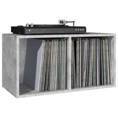 vidaXL Caixa arrumação discos vinil 71x34x36 cm contraplacado cinzento[5/6]