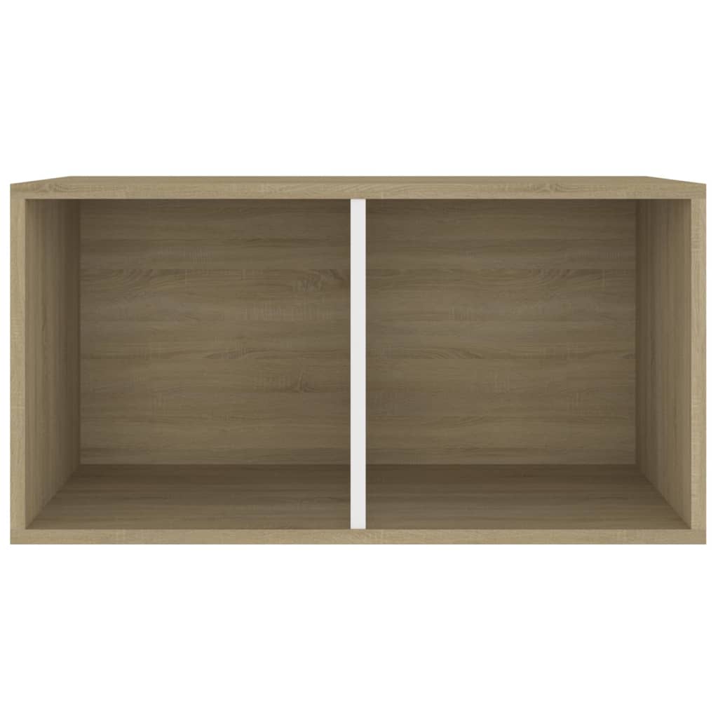 

vidaXL Opbergbox voor LP's 71x34x36 cm bewerkt hout wit sonoma eiken