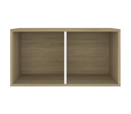 vidaXL Vinyl Storage Box White and Sonoma Oak 71x34x36 cm Engineered Wood