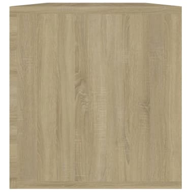 vidaXL Caixa arrumação discos vinil 71x34x36 cm contraplacado carvalho[4/6]