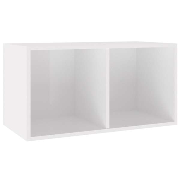 vidaXL vin&uuml;&uuml;lplaadikapp k&otilde;rgl&auml;ikega valge 71x34x36 cm tehispuit