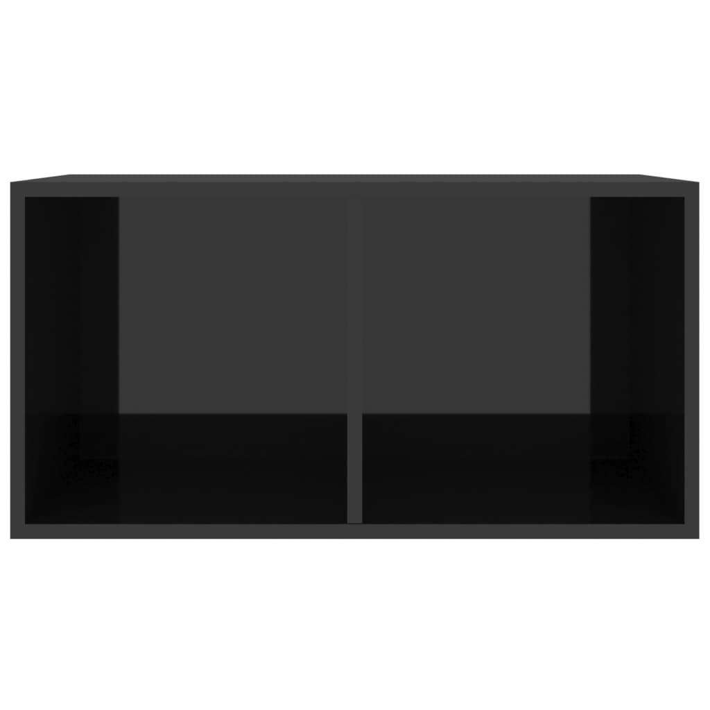 vidaXL Cutie de depozitare viniluri negru extralucios 71x34x36 cm lemn