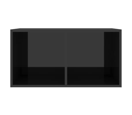 vidaXL Boîte de rangement de vinyles Noir brillant 71x34x36 cm