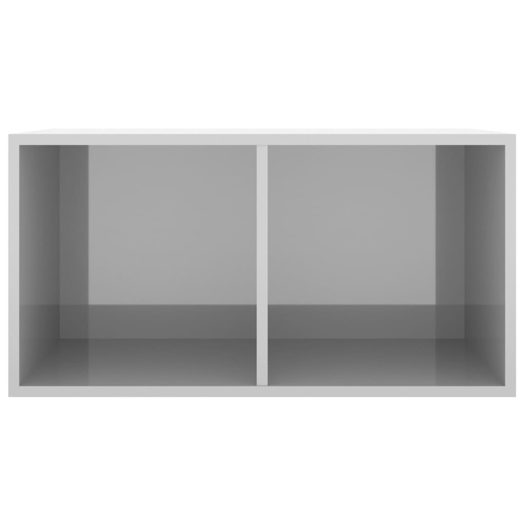 

vidaXL Opbergbox voor LP's 71x34x36 cm bewerkt hout hoogglans grijs