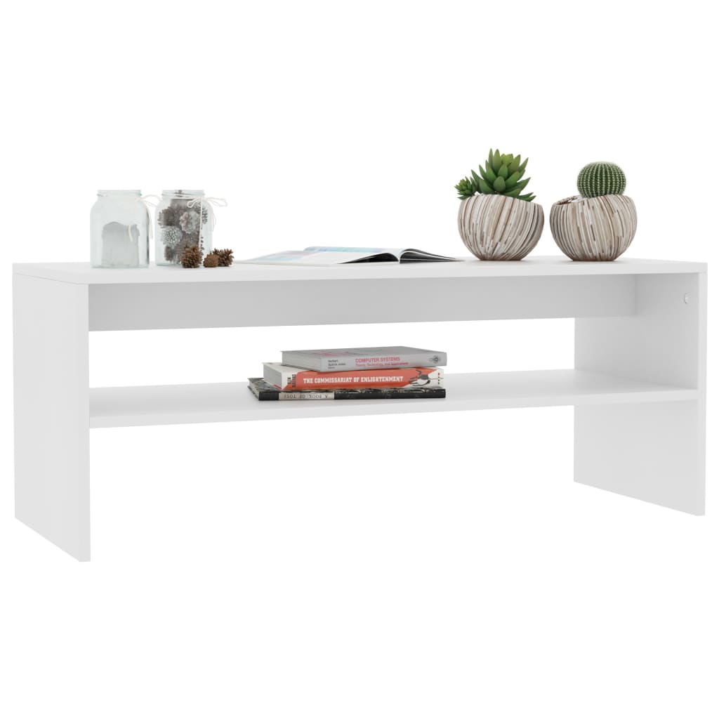 

vidaXL Salontafel 100x40x40 cm bewerkt hout wit