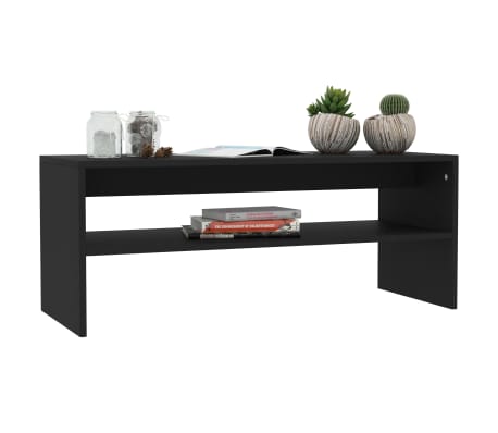 vidaXL Table basse Noir 100x40x40 cm Bois d'ing&eacute;nierie