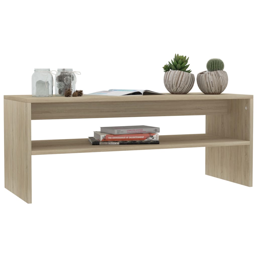 vidaXL Coffee Table Sonoma Oak 39.4"x15.7"x15.7" Chipboard