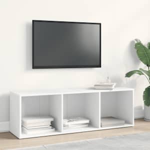 Knihovna / TV skříňka bílá 36 x 30 x 114 cm kompozitní dřevo - obrázek 6