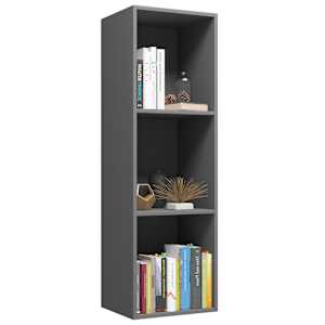 vidaXL Βιβλιοθήκη/Έπιπλο Τηλεόρασης Γκρι 36x30x114 εκ. Μοριοσανίδα