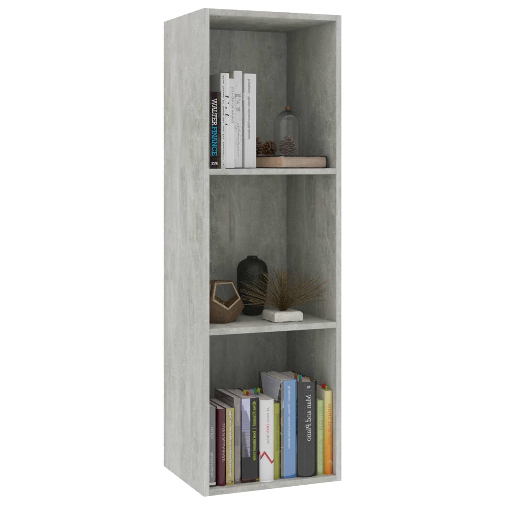 vidaXL betonszürke szerelt fa könyv-/TV-szekrény 36 x 30 x 114 cm