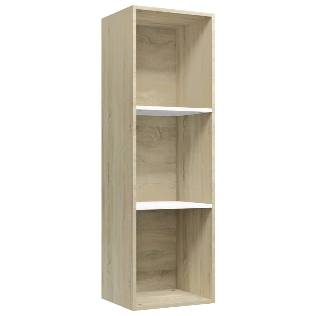 

vidaXL Book Cabinet/TV Cabinet White and Sonoma Oak 14.2"x11.8"x44.9" Engineered Wood