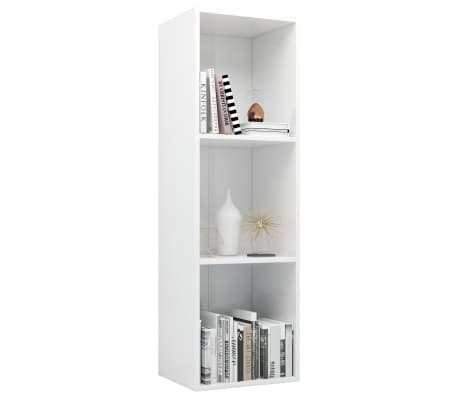 vidaXL Book Cabinet/TV Cabinet High Gloss White 36x30x114 cm Engineered Wood