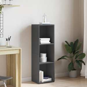 Knjižna / TV omara visok sijaj siva 36x30x114 cm iverna plošča