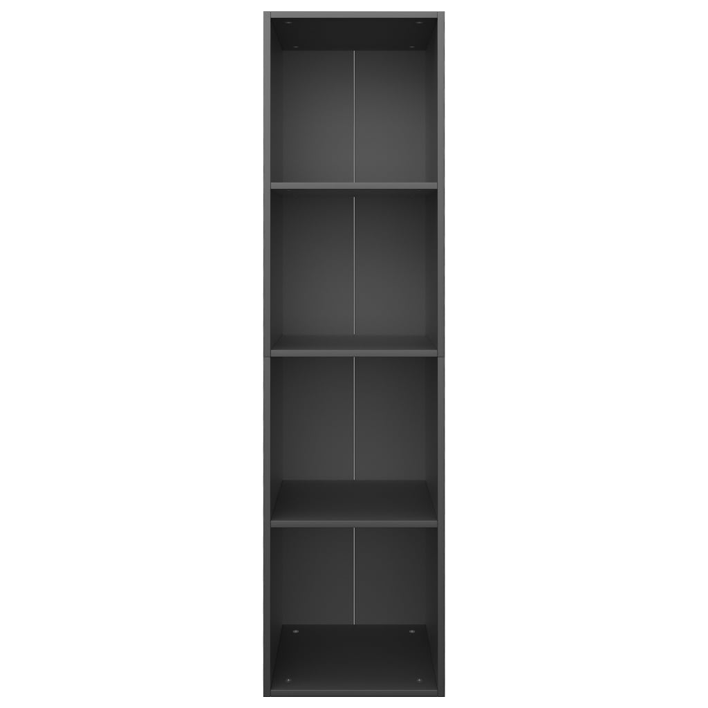 Fekete forgácslap könyv-/TV-szekrény 36 x 30 x 143 cm 