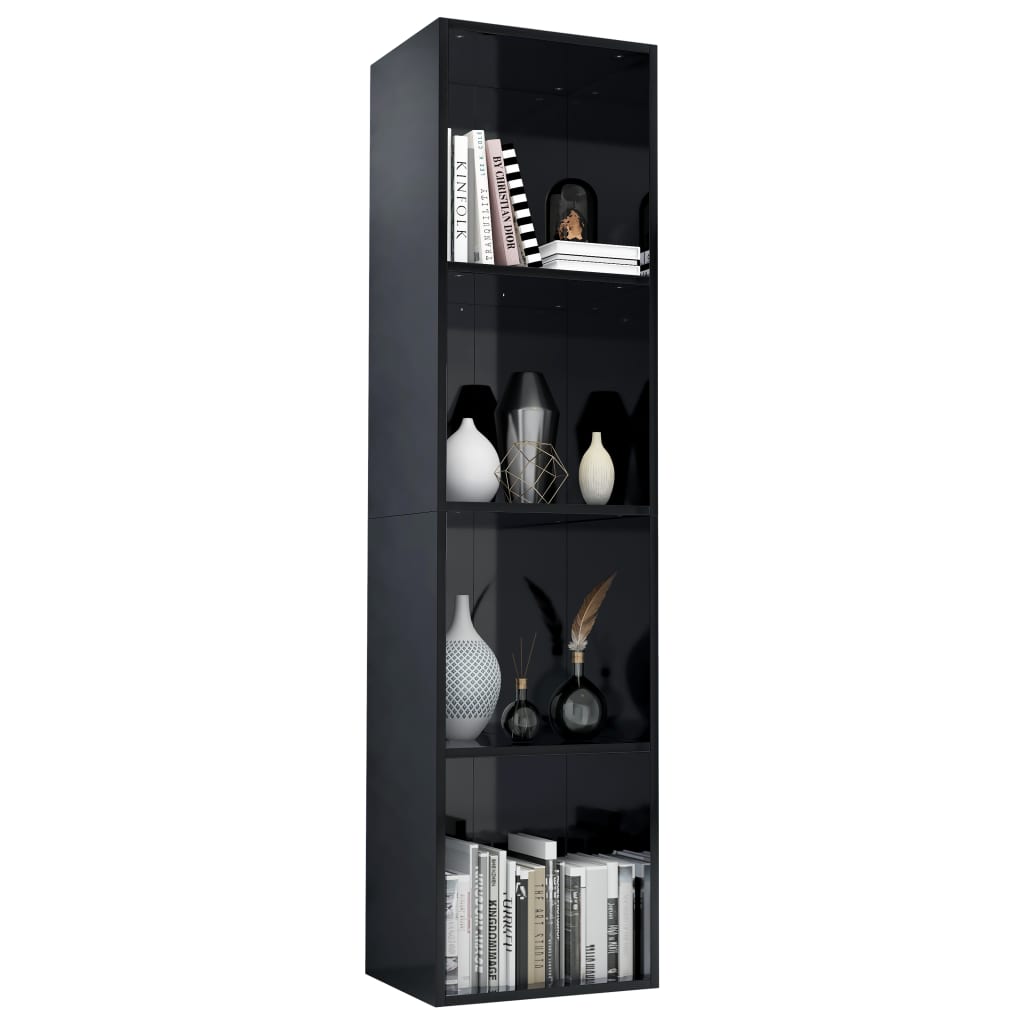 

vidaXL Boekenkast/tv-meubel 36x30x143 cm bewerkt hout hoogglans zwart