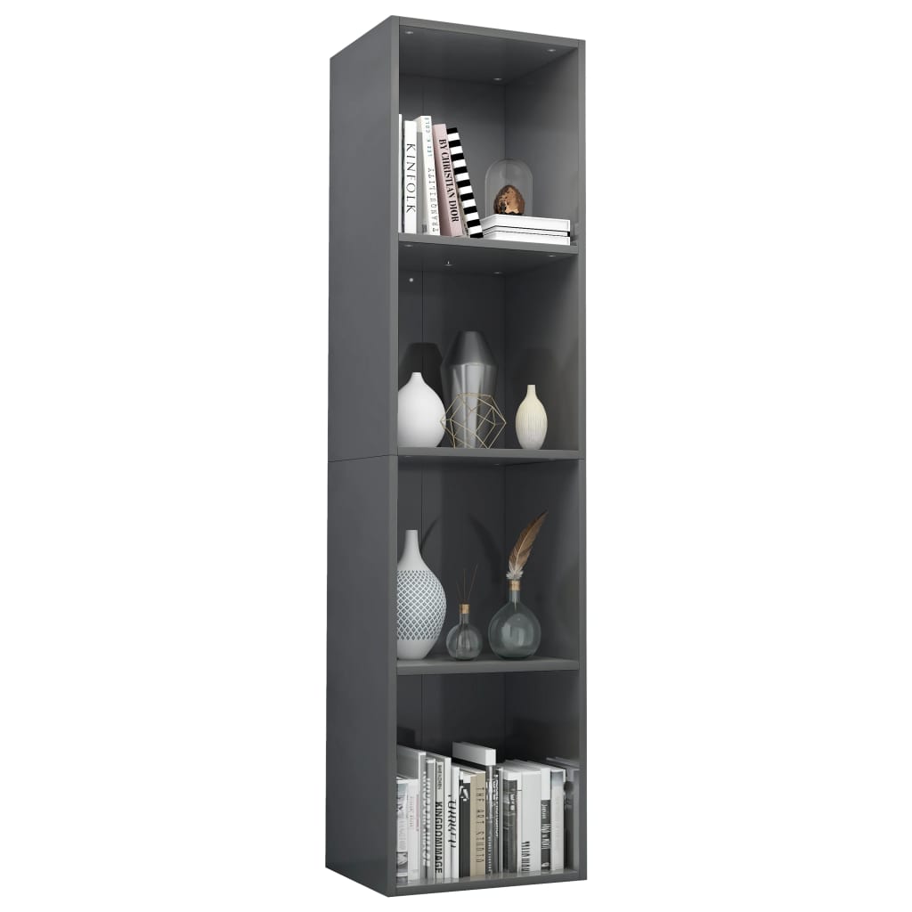 

vidaXL Boekenkast/tv-meubel 36x30x143 cm bewerkt hout hoogglans grijs