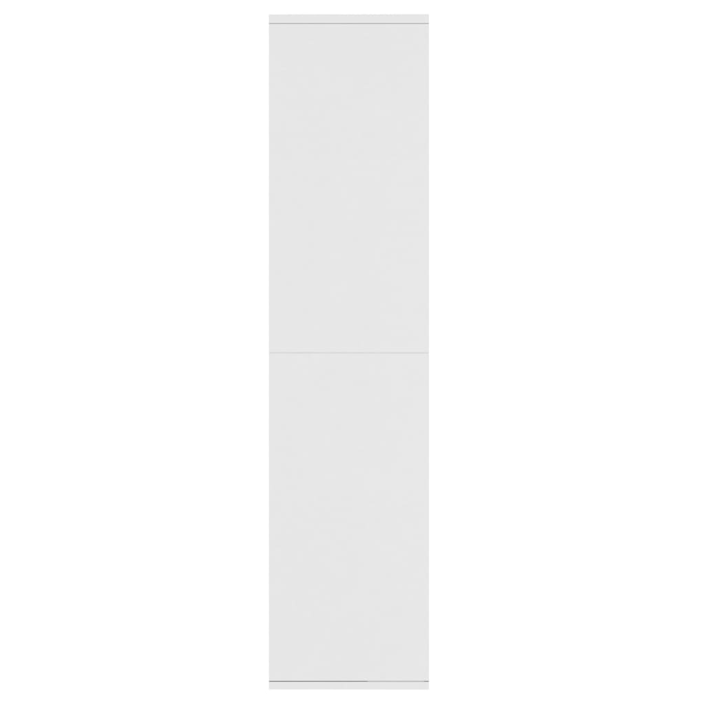 Fehér forgácslap könyv-/tálalószekrény 66 x 30 x 130 cm 