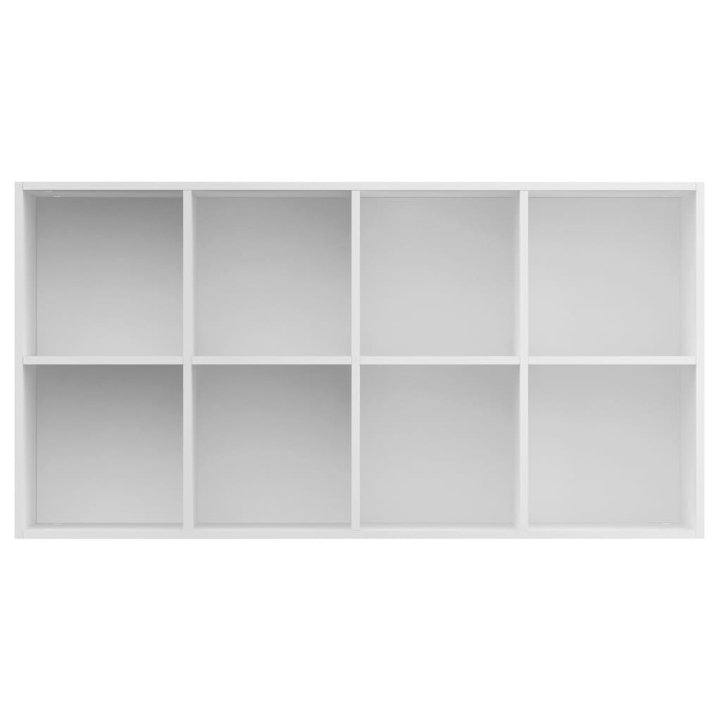 Fehér forgácslap könyv-/tálalószekrény 66 x 30 x 130 cm 