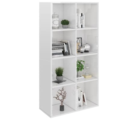 vidaXL Biblioth&egrave;que/Buffet Blanc brillant 66x30x130 cm Bois ing&eacute;nierie