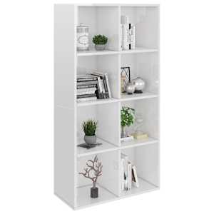vidaXL Biblioth&egrave;que/Buffet Blanc brillant 66x30x130 cm Bois ing&eacute;nierie