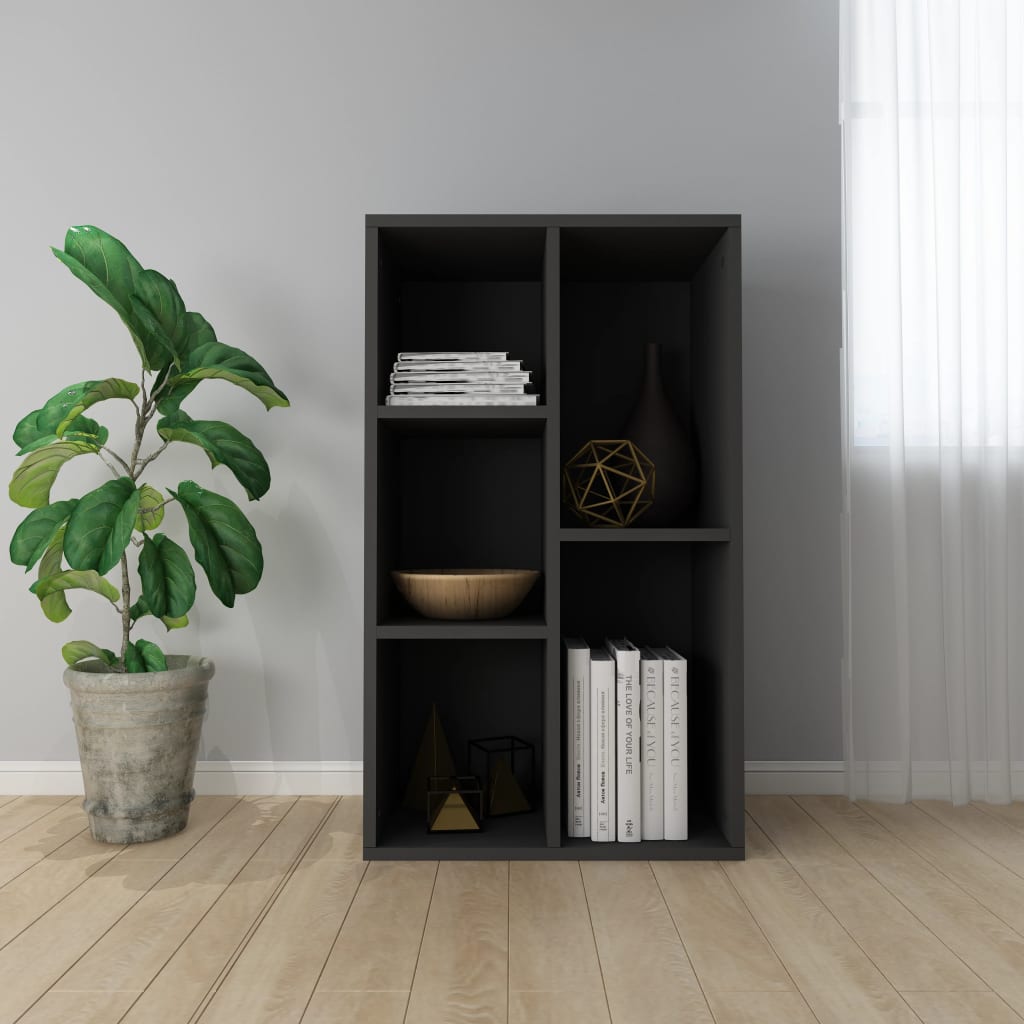 vidaXL Bibliotecă/Dulap, negru, 50x25x80 cm, lemn prelucrat