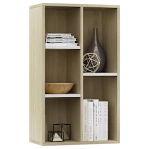 vidaXL Ραφιέρα / Βιβλιοθήκη Λευκή/Sonoma Δρυς 50x25x80 εκ. Επεξ. Ξύλο