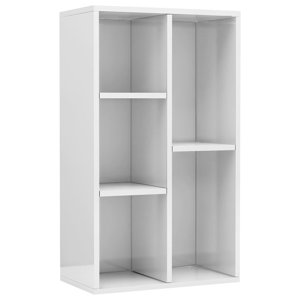 vidaXL Knihovna/příborník bílá lesklá 50 x 25 x 80 cm kompozitní dřevo