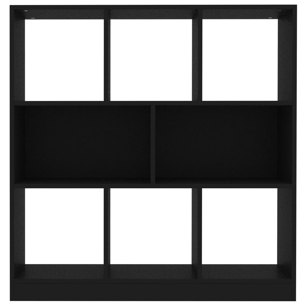 Fekete forgácslap könyvszekrény 97,5 x 29,5 x 100 cm 