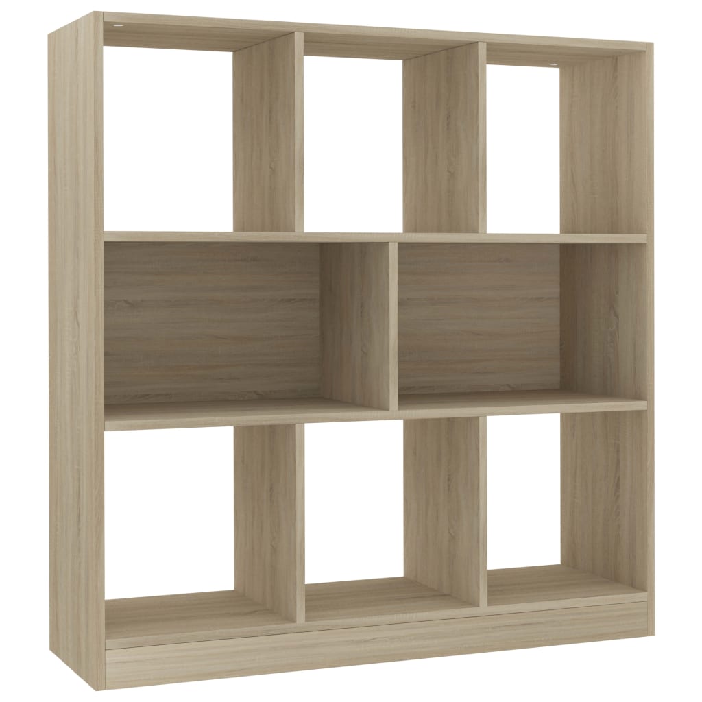 Image of vidaXL Book Cabinet Sonoma Oak 97.5x29.5x100 cm Engineered Wood