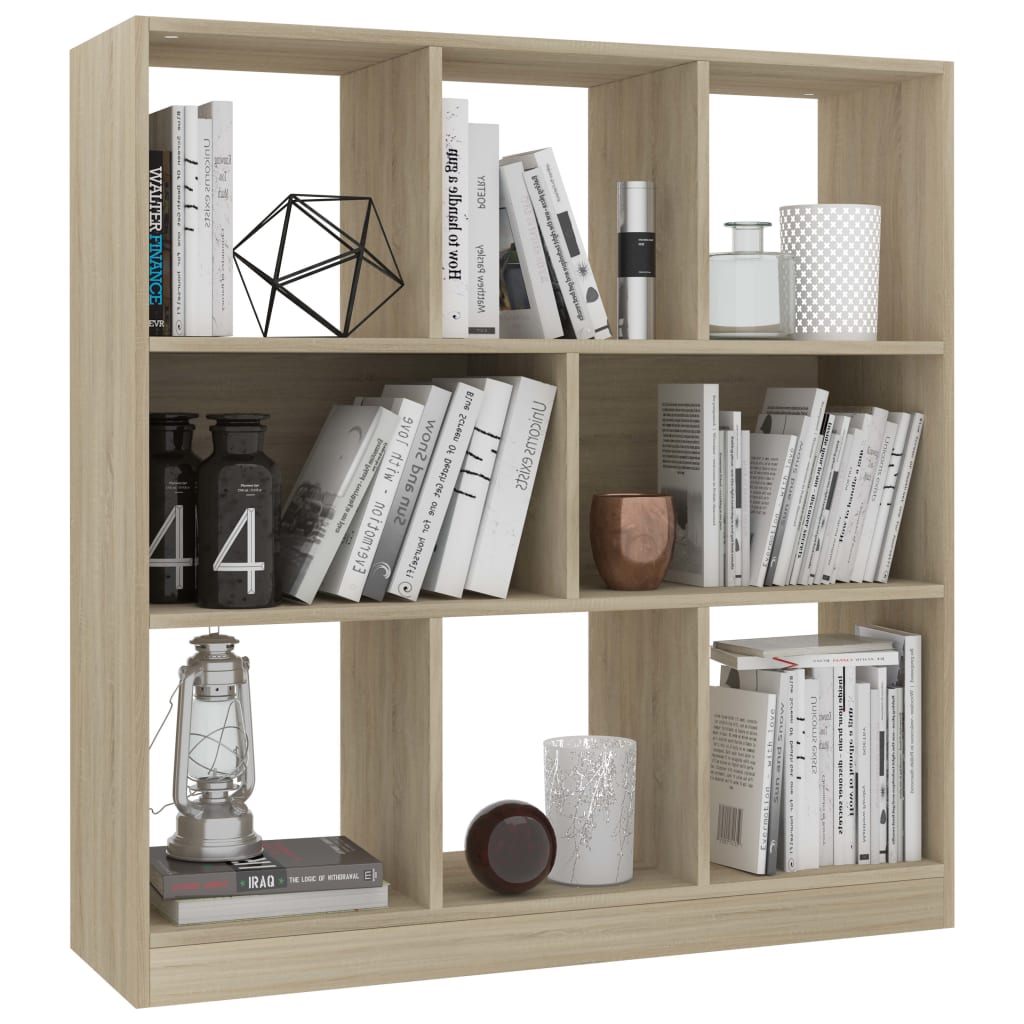 vidaXL Boekenkast 97,5x29,5x100 cm bewerkt hout sonoma eikenkleurig afbeelding
